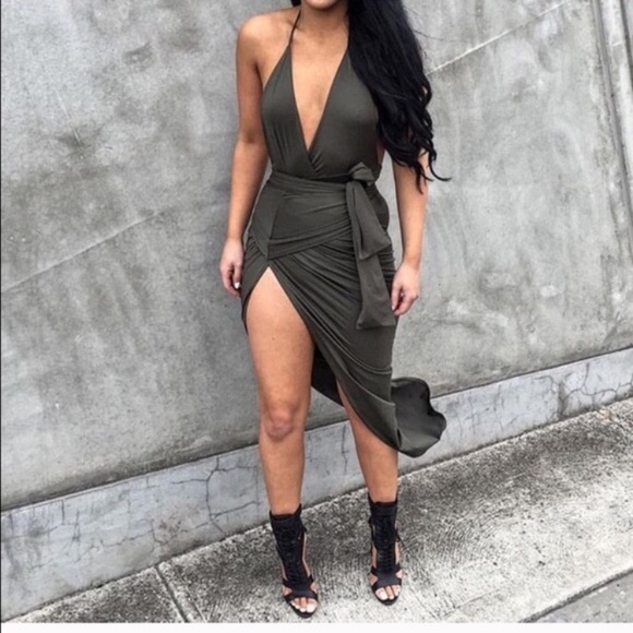 Green Sexy Club Dress - Picture 3 of 3